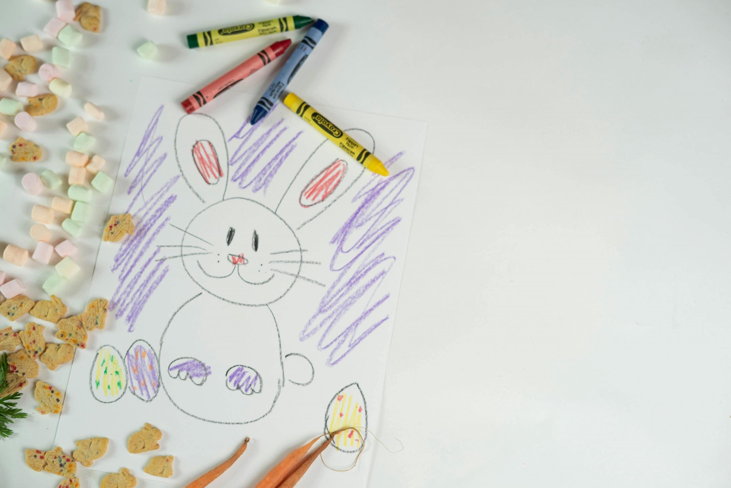 hoja con dibujo de un niño