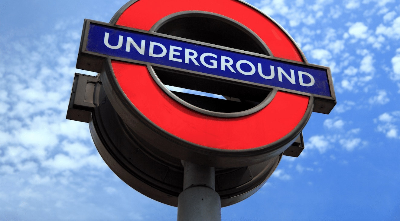 Cartel de subte en Londres