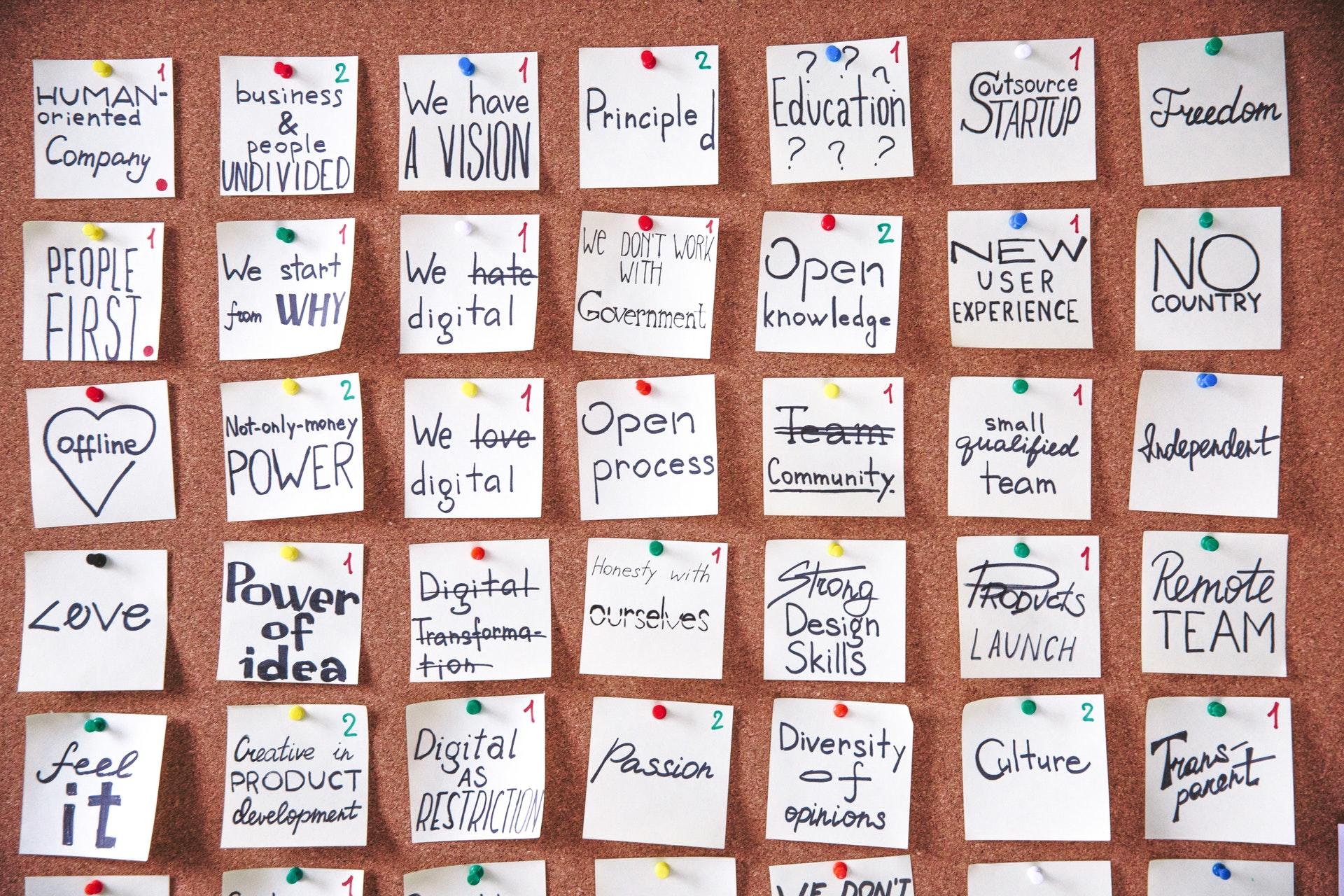 Post it para organizar ideas