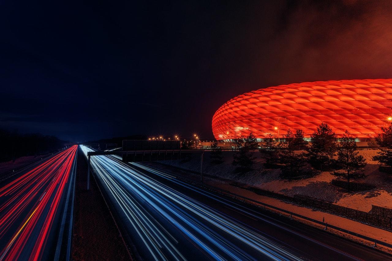 Juego de luces de la autopista en Munich