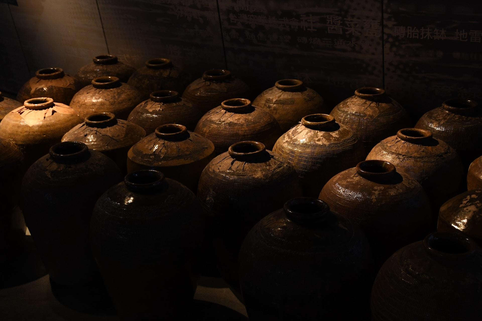 Ánforas de cerámica.