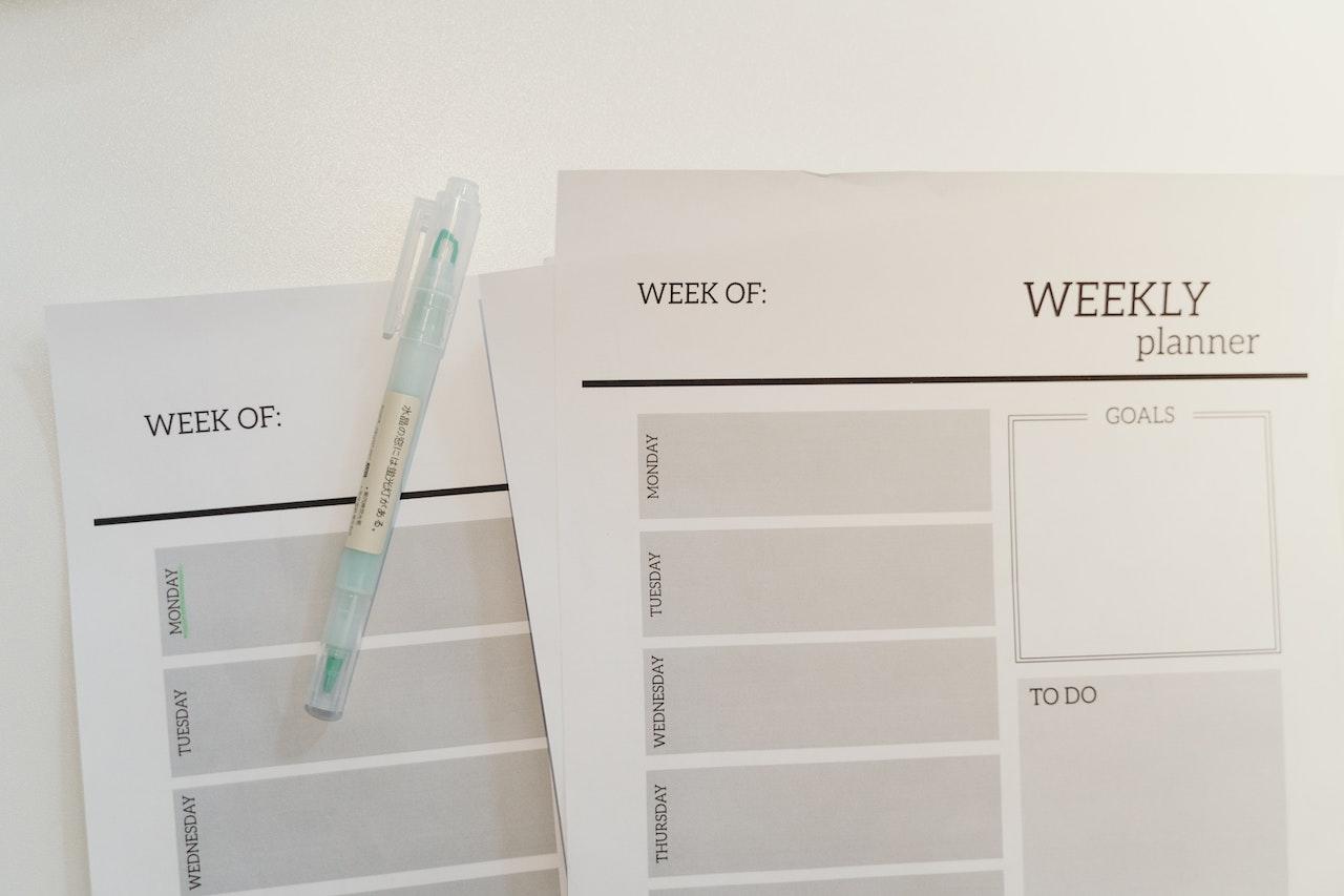 Agenda semanal.