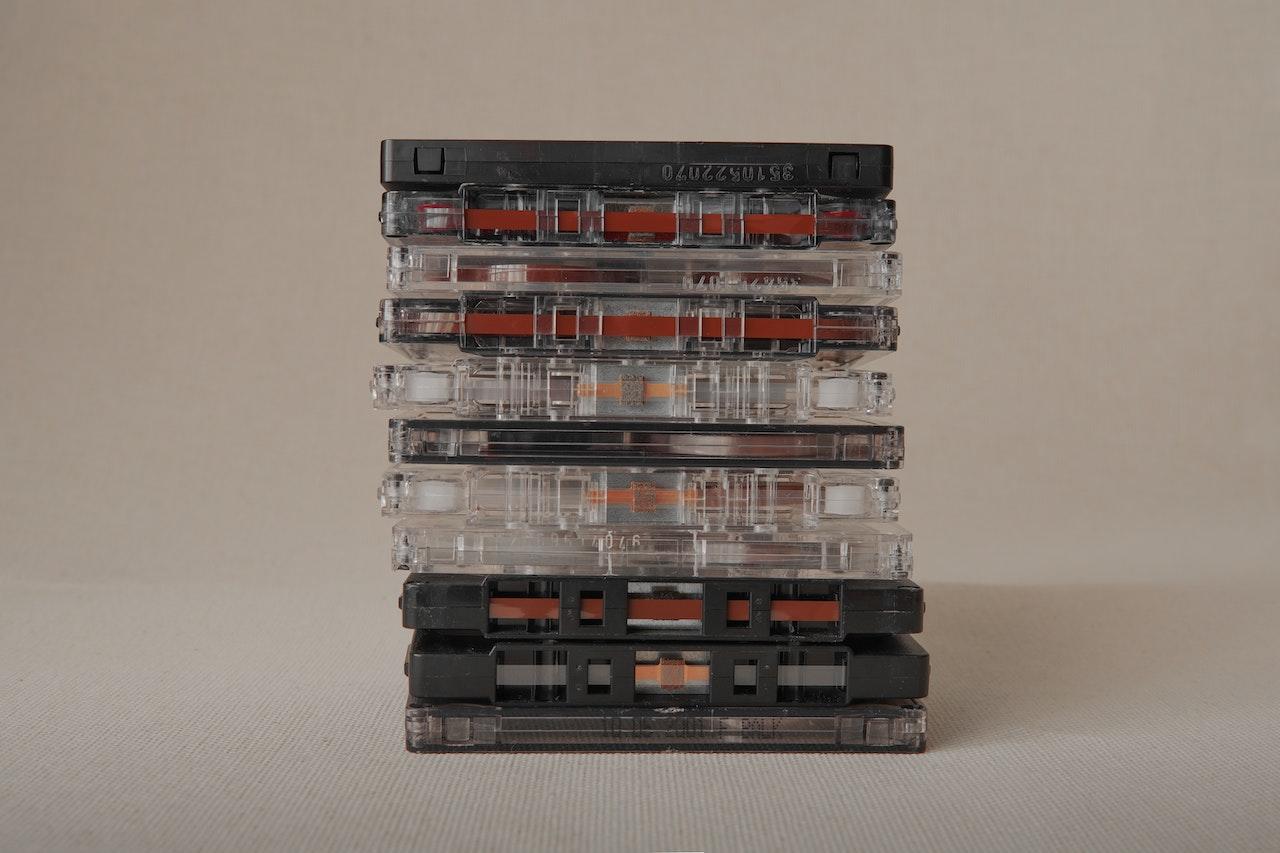 Pila de cassettes. 