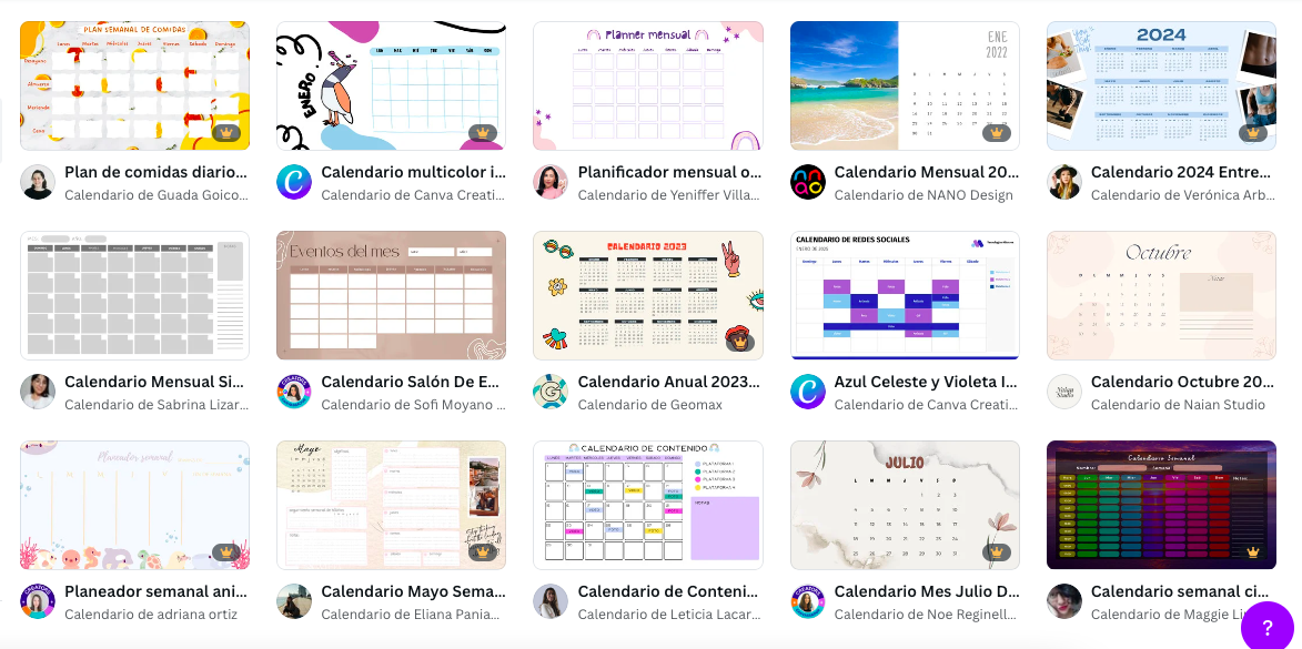 Captura de pantalla de la página web Canva.