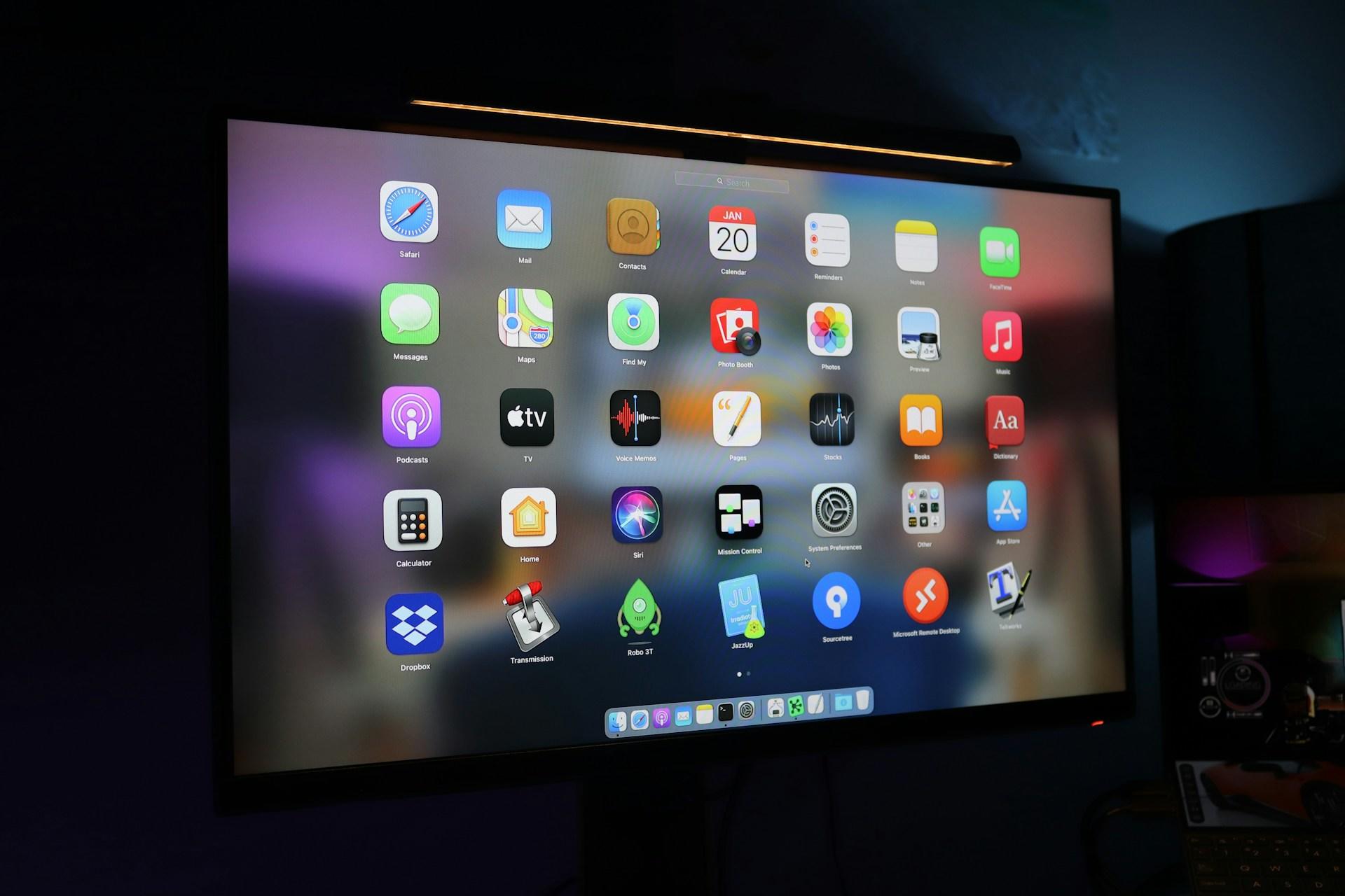 Pantalla en el menu de apps