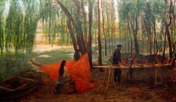pintura de colores pasteles.