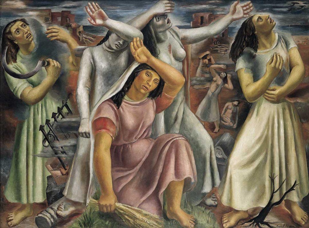 Pintura al óleo de mujeres.