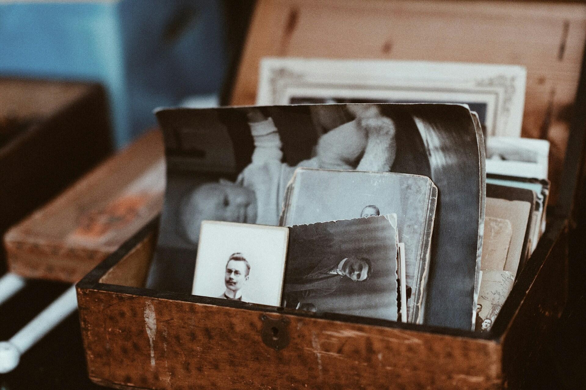 fotos en una caja