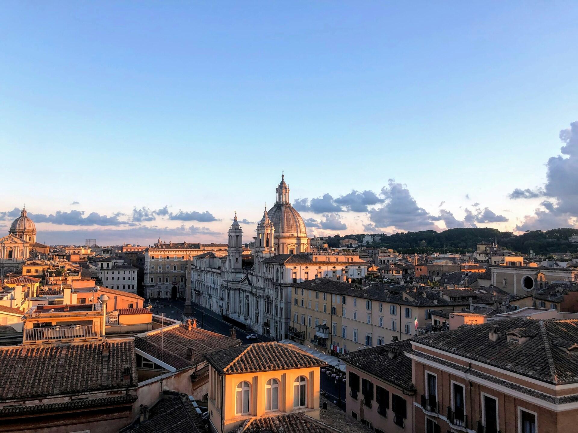 Vista desde arriba de la ciudad de Roma.