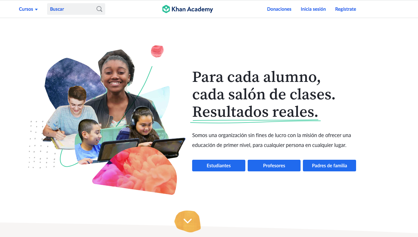 Khan Academy ofrece cursos gratuitos a alumnos de todo el mundo.