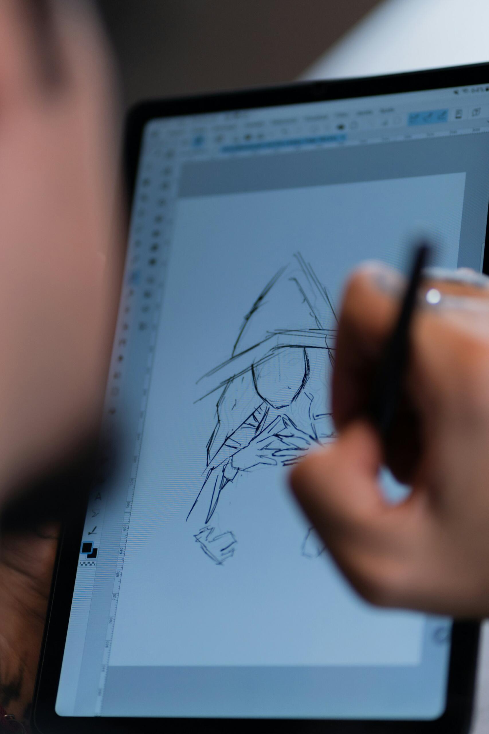 dibujo en una tablet