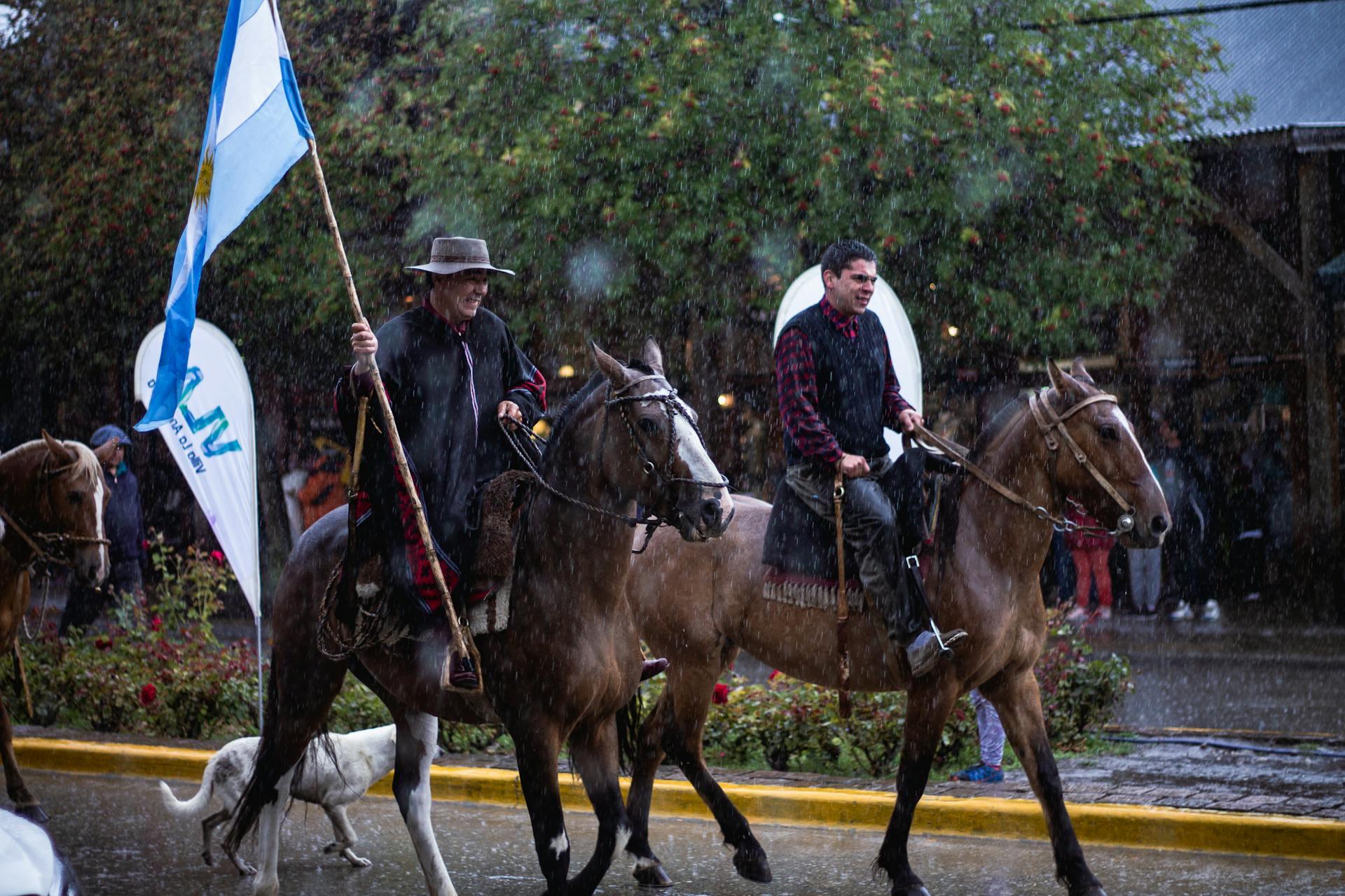 Gauchos en caballos