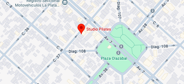 Mapa de Google Maps mostrando la ubicación de Studio Pilates.