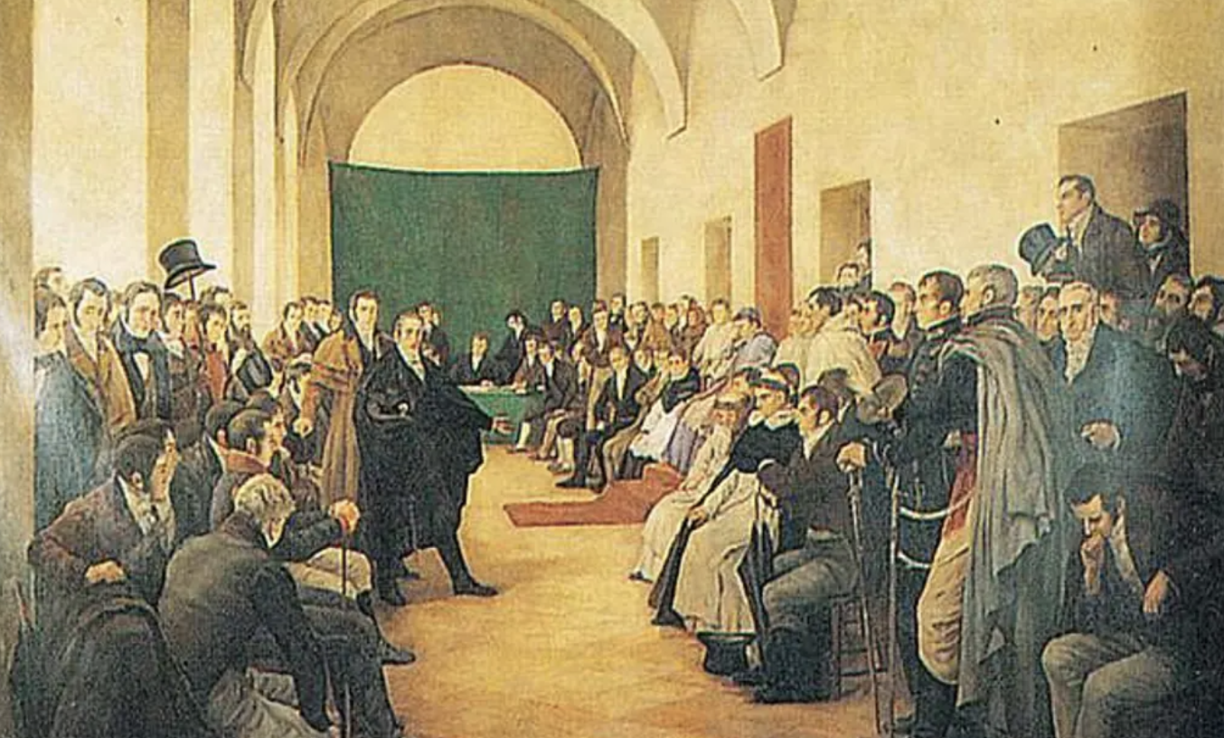 Buenos Aires, Cabildo Abierto de 1806 representando la destitución de Sobremonte, Archivo Histórico.