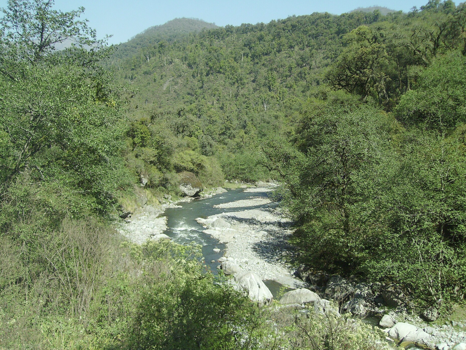 Reserva Natural Río Los Sosa, Tucumán: Paisaje de un río pedregoso que atraviesa la selva de montaña. Fuente: Wiki Commons.