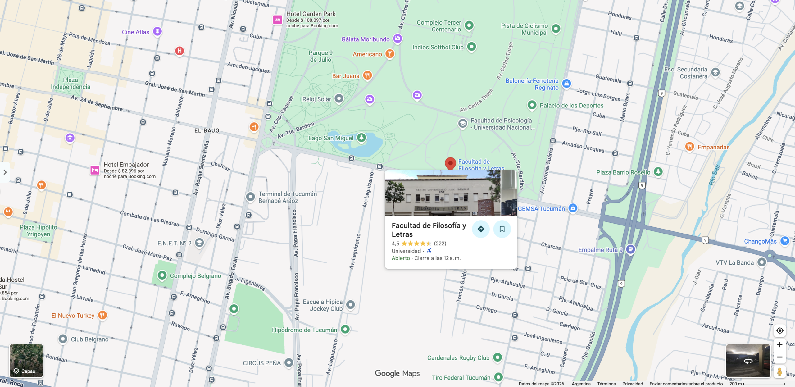 Av. Benjamín Aráoz 800, San Miguel de Tucumán. Facultad de Filosofía y Letras Fuente: Wiki Commons
