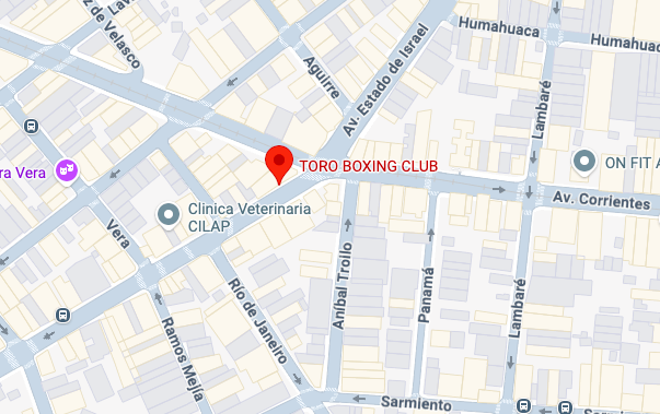 Ubicación de Toro Boxing Club.