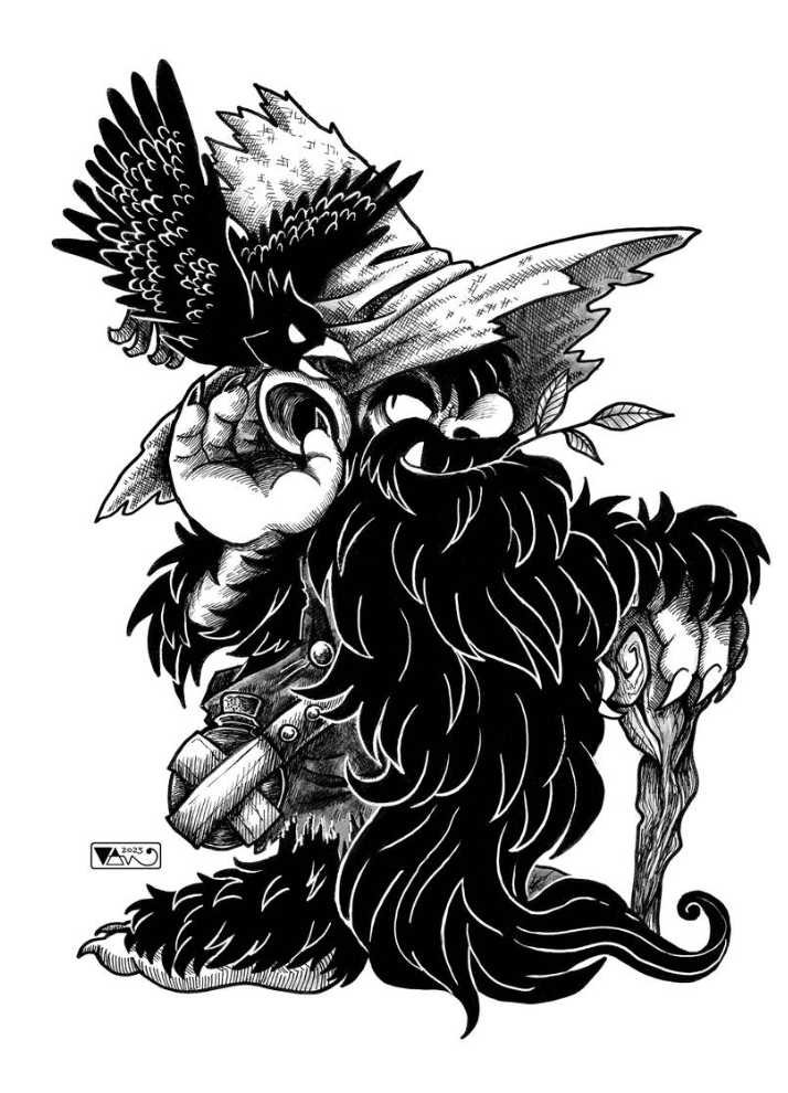 Ilustración del Pombero, criatura de la mitología guaraní vinculada al monte. Fuente: Wikimedia Commons.