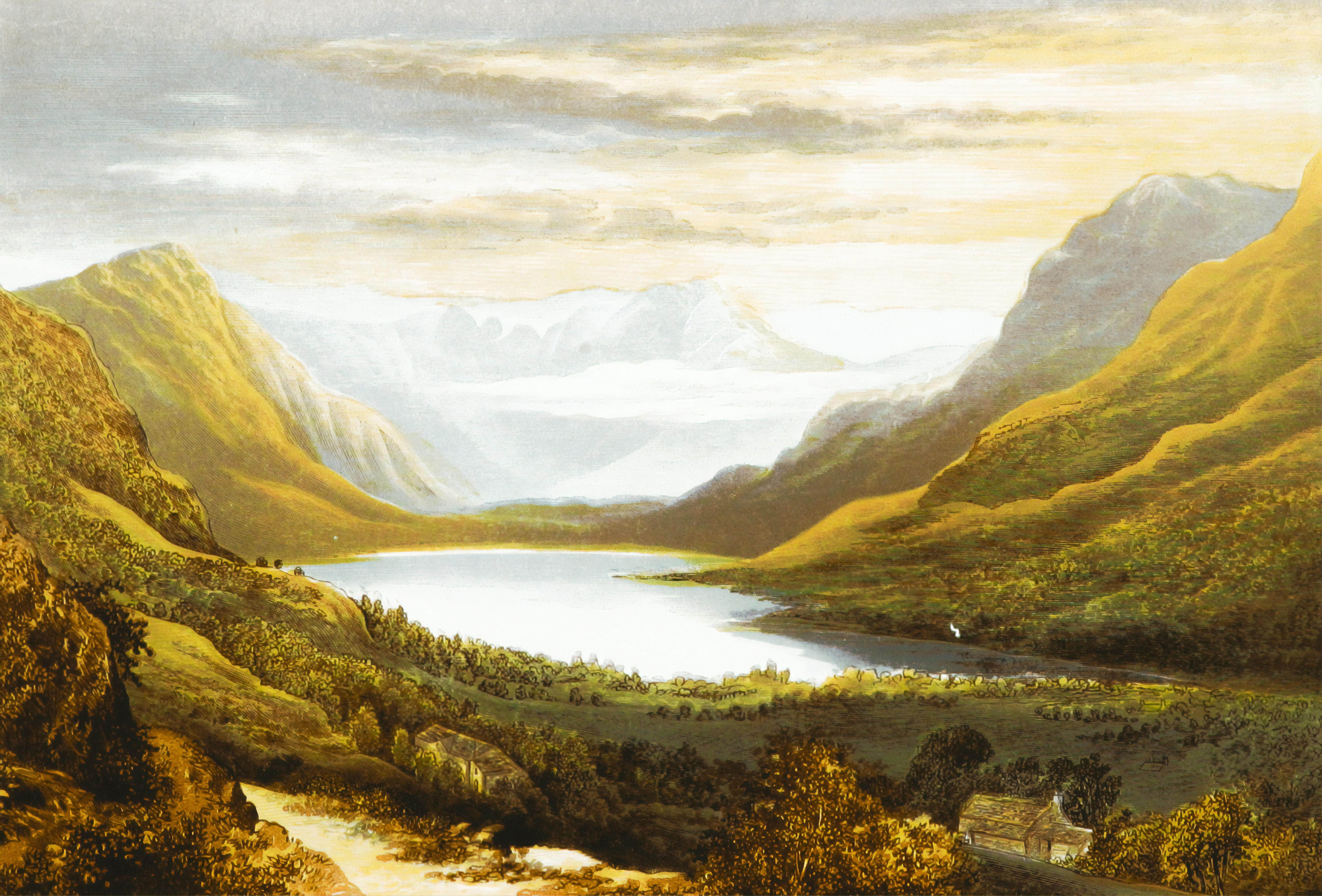 ein gemaltes Landschaftsfoto, wie von Bob Ross