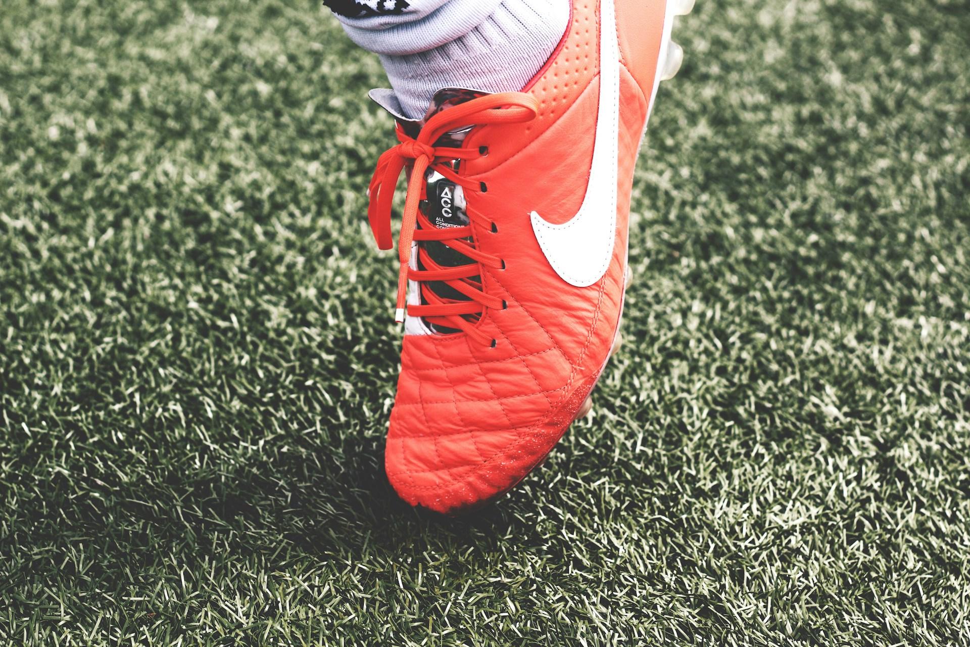 Fußballschuh in Nahaufnahme