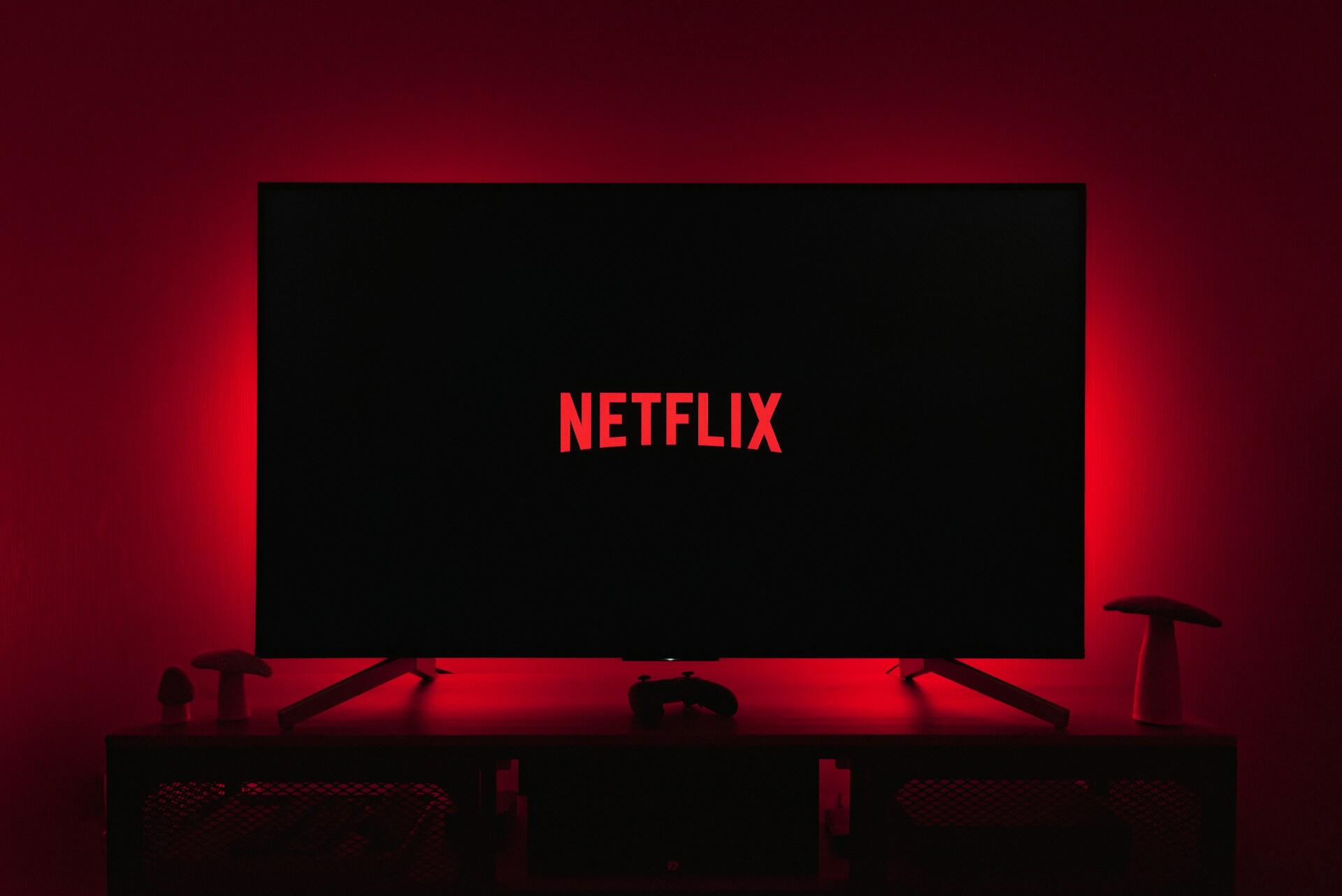 The Netflix logo on a TV.