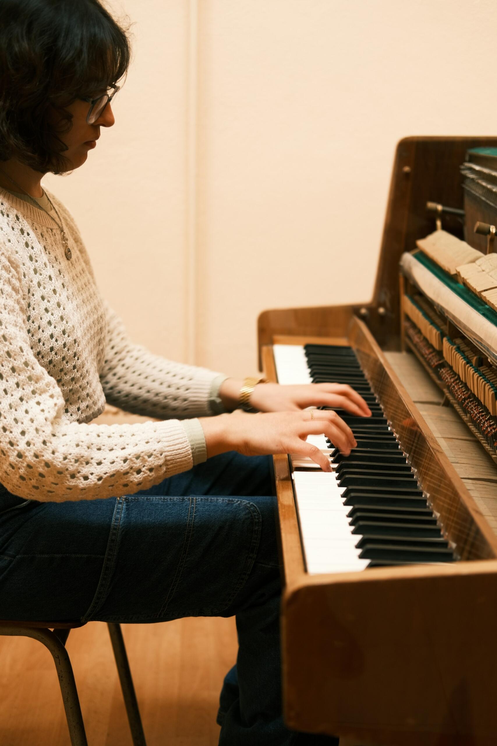 A person playing the piano