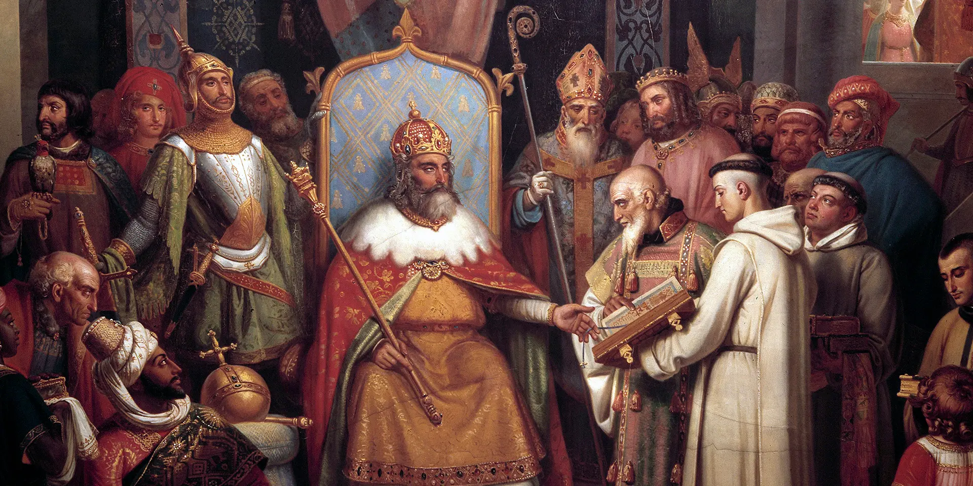 Pauínting of Charlemagne—sometimes referred to as Charles the Great—was born around 742.