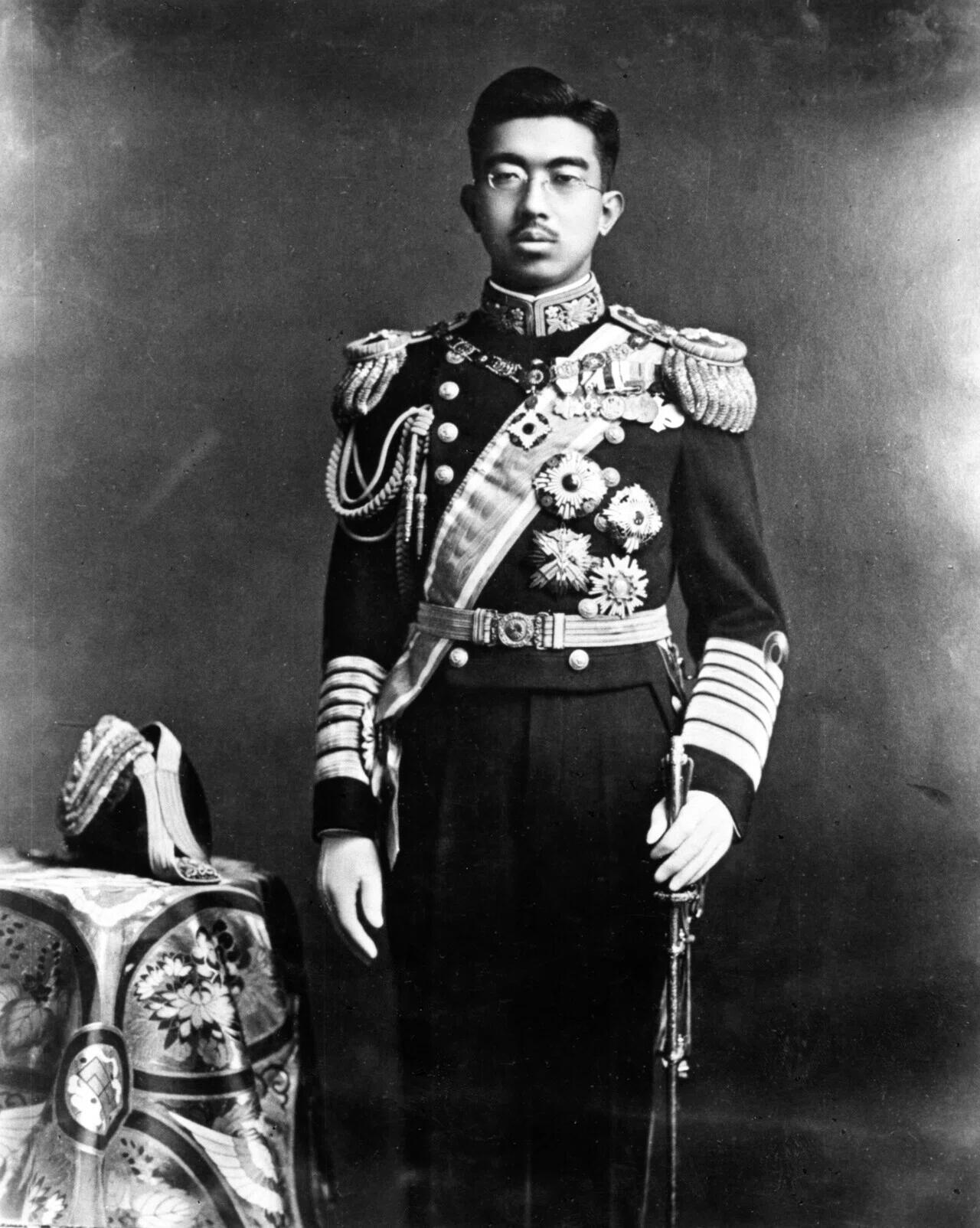 black and white photo of Hirohito