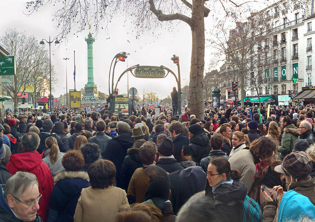 Protests for Charlie Hebdo Victims in Paris