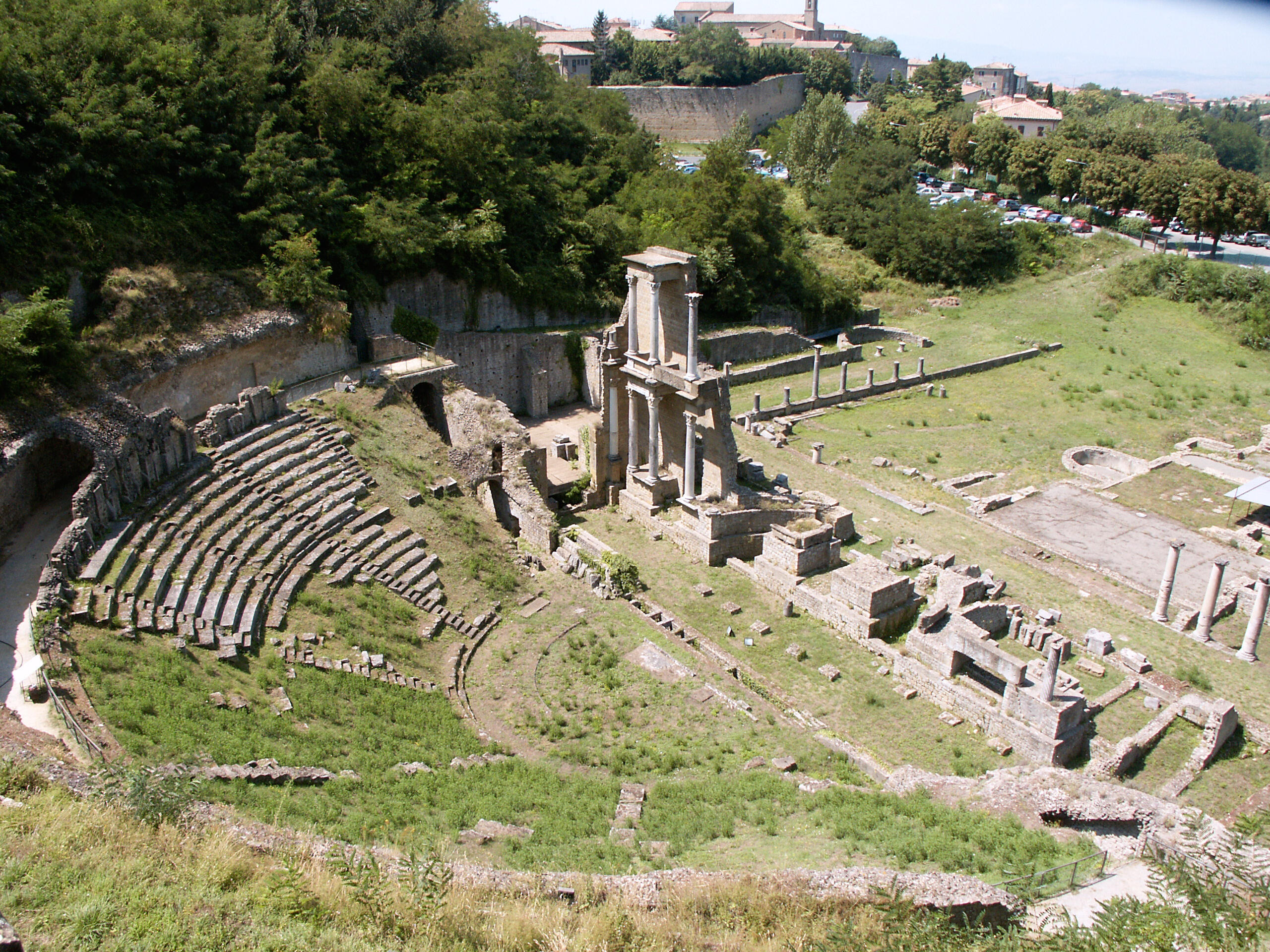 he Roman theatre of Volterra in Italy.