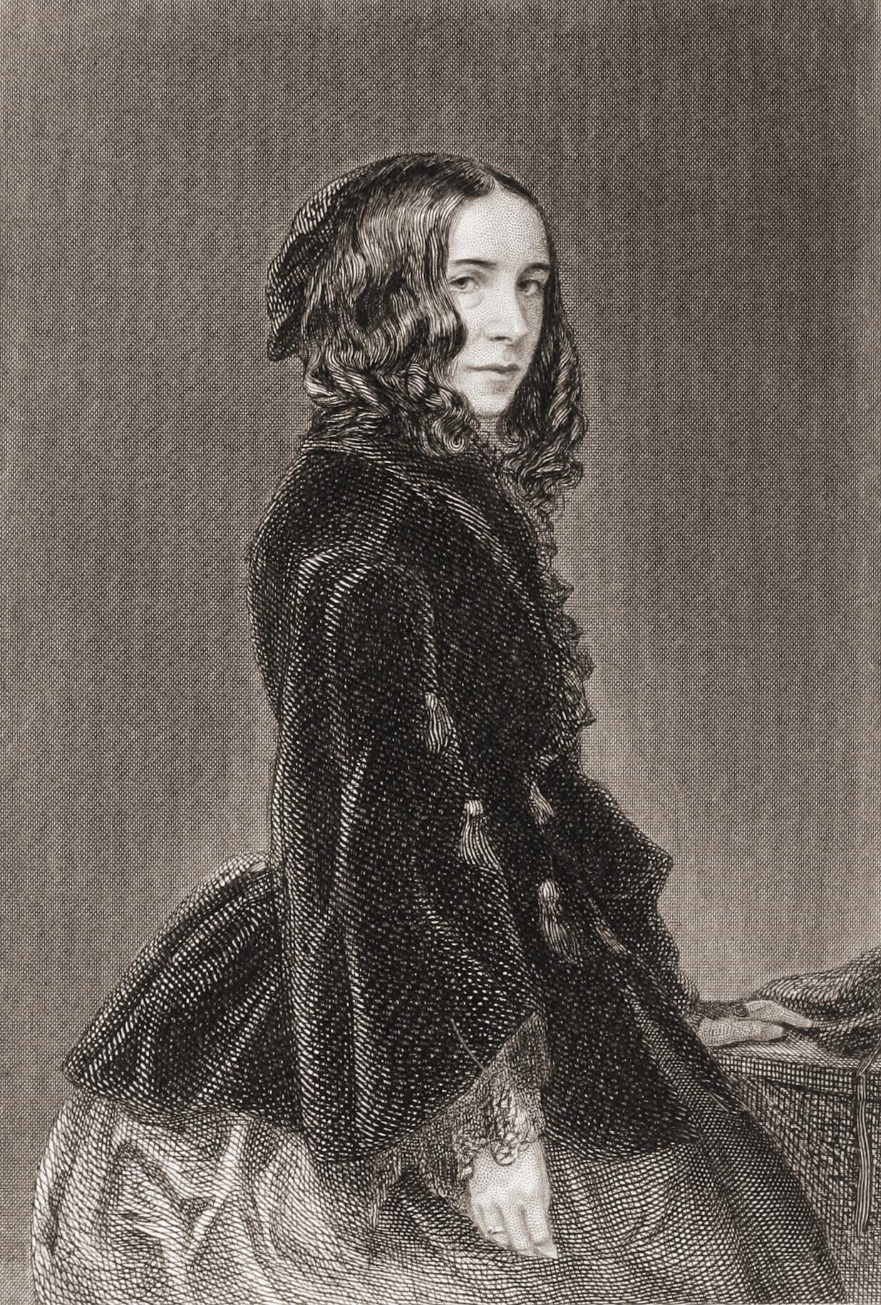 engraving of Elizabeth Barrett Browning