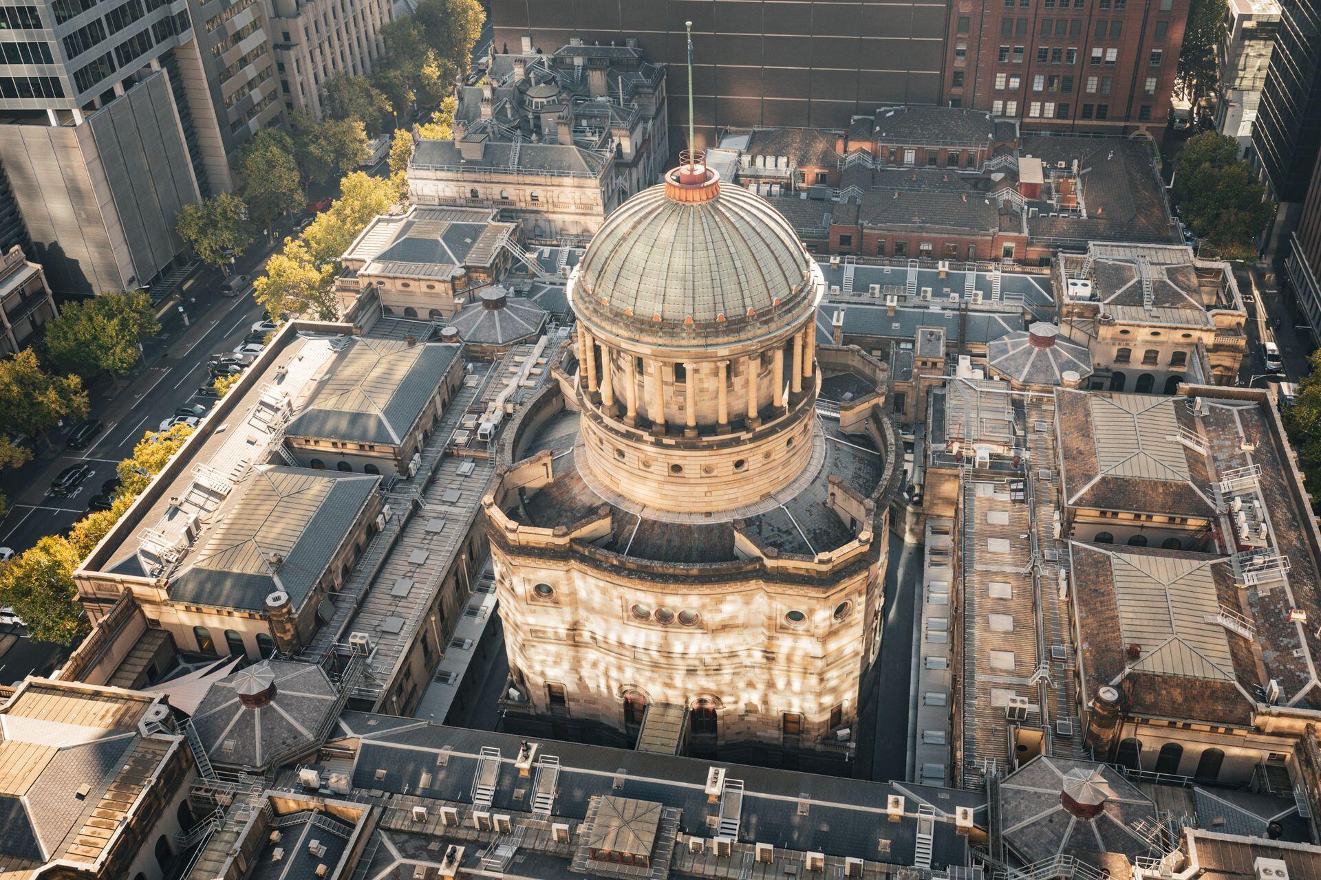 aerial view of the Supreme Court Building in Melbourne