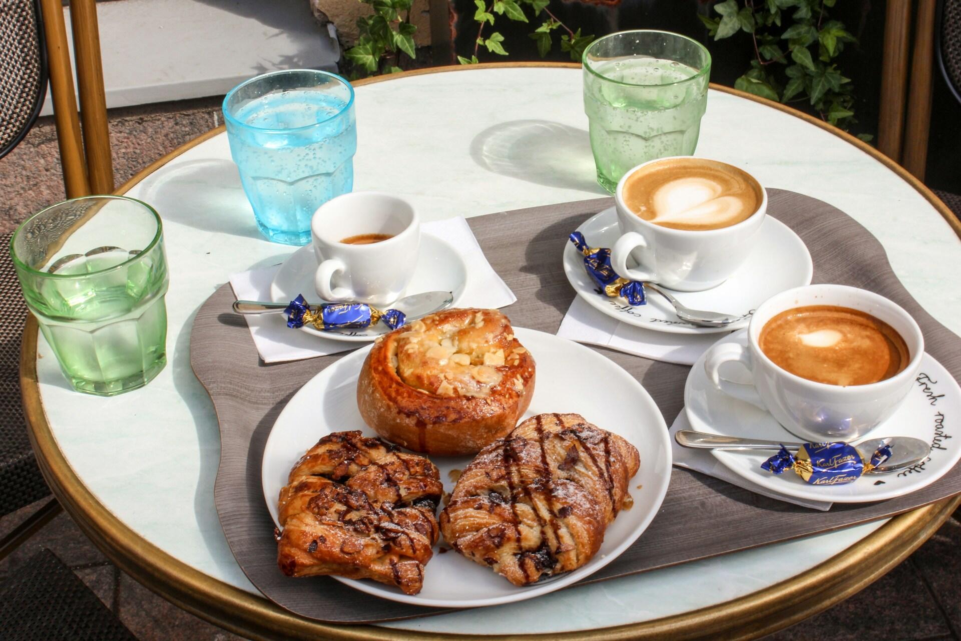 cappuccinos and pastries made with milk alternatives