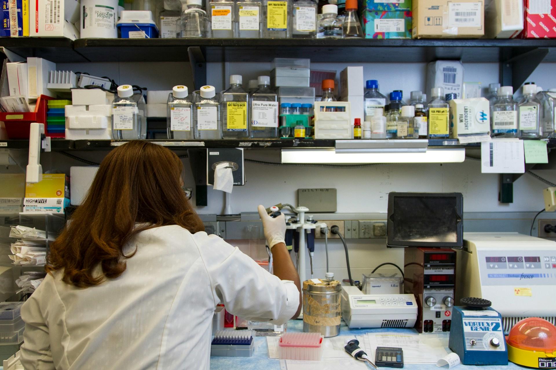 a person working in a chemistry lab