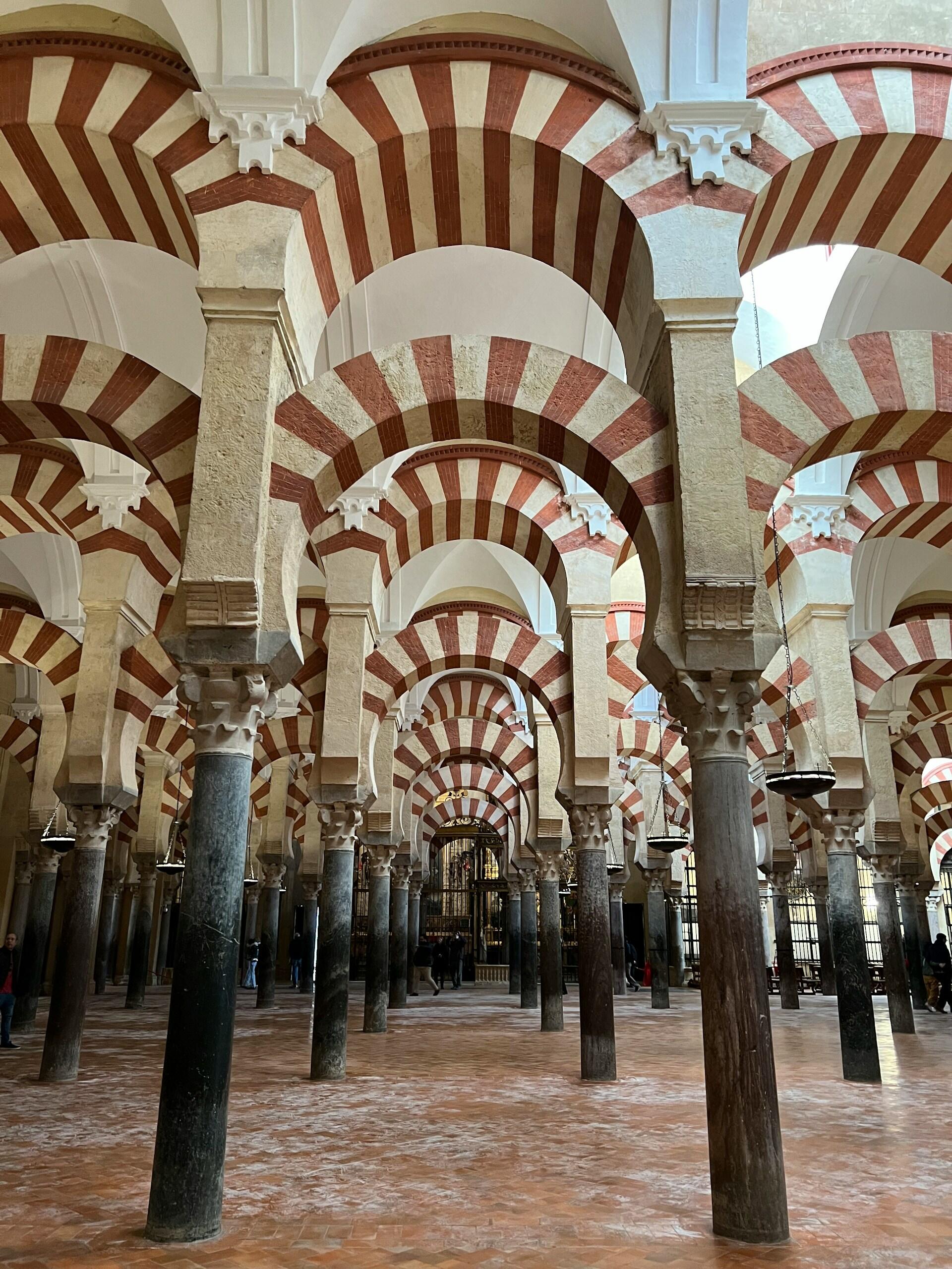 Inside the Mezquita in Cordoba, Spain.