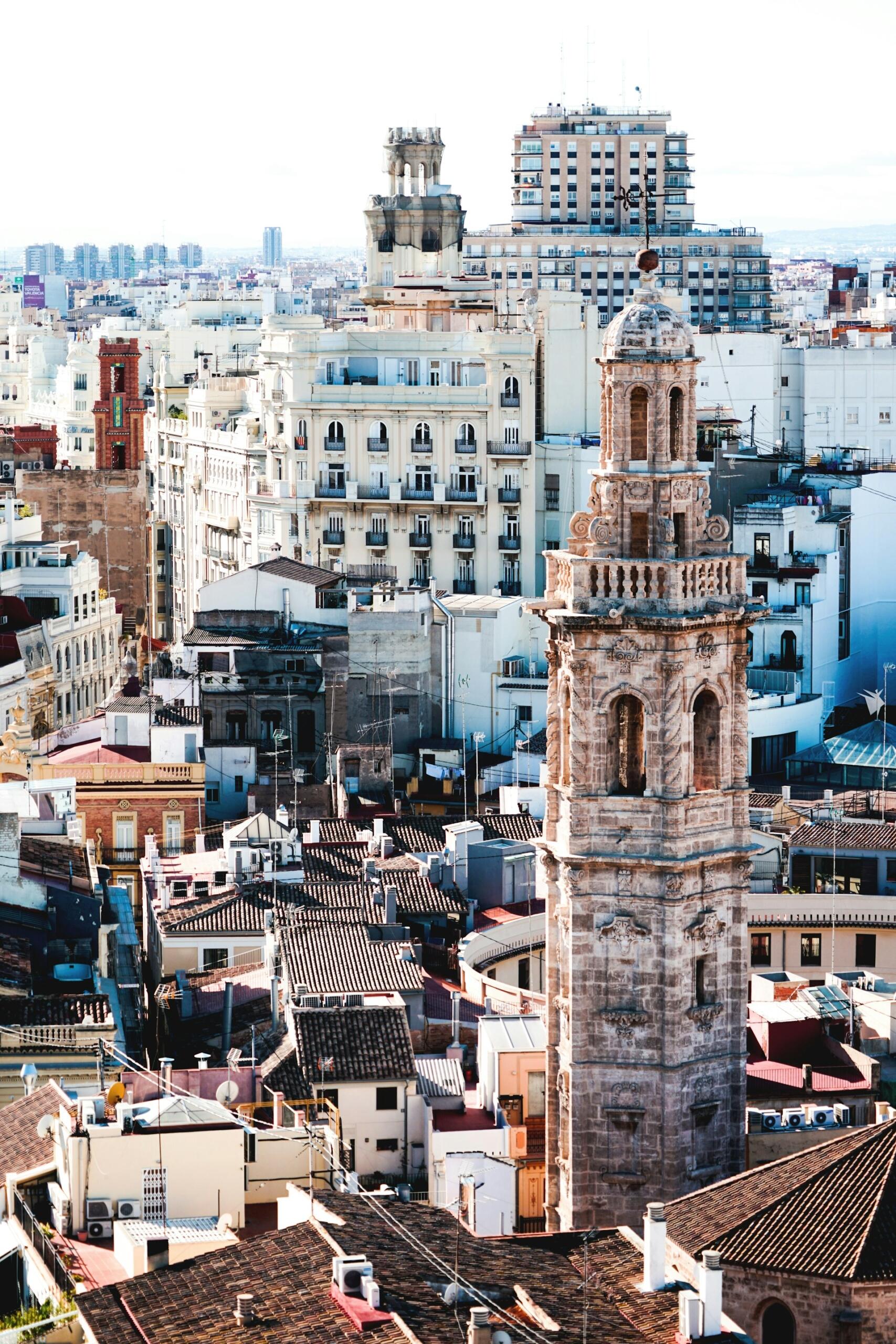 Views over the rooftops in Valencia, Spain.