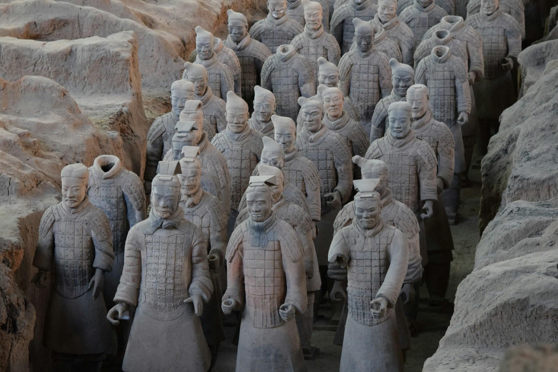 A group of Terra soldiers positioned in the historic city of Xian.
