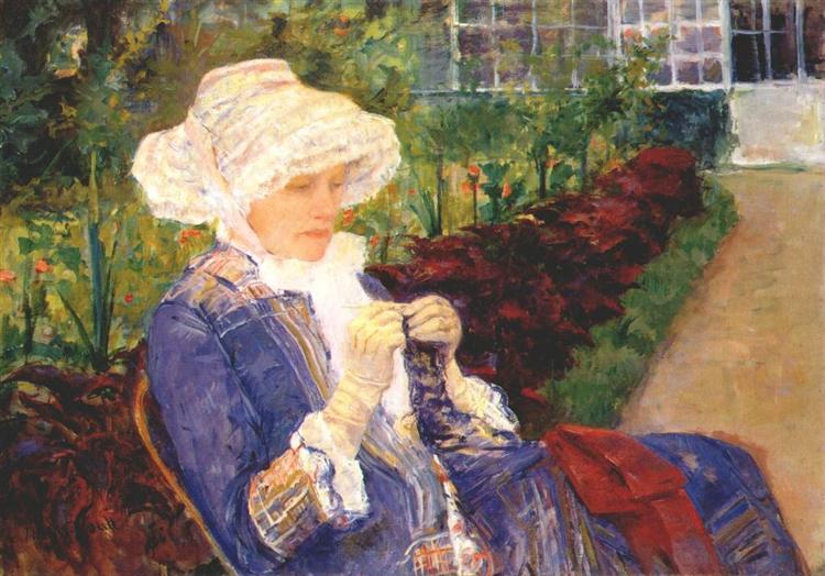 Lydia Crocheting in the Garden at Marly (1880) by Mary Cassatt
