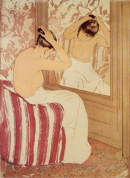 The Coiffure (1890) by Mary Cassatt