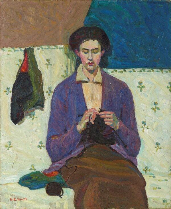 The Sock Knitter (1915) by Grace Cossington Smith