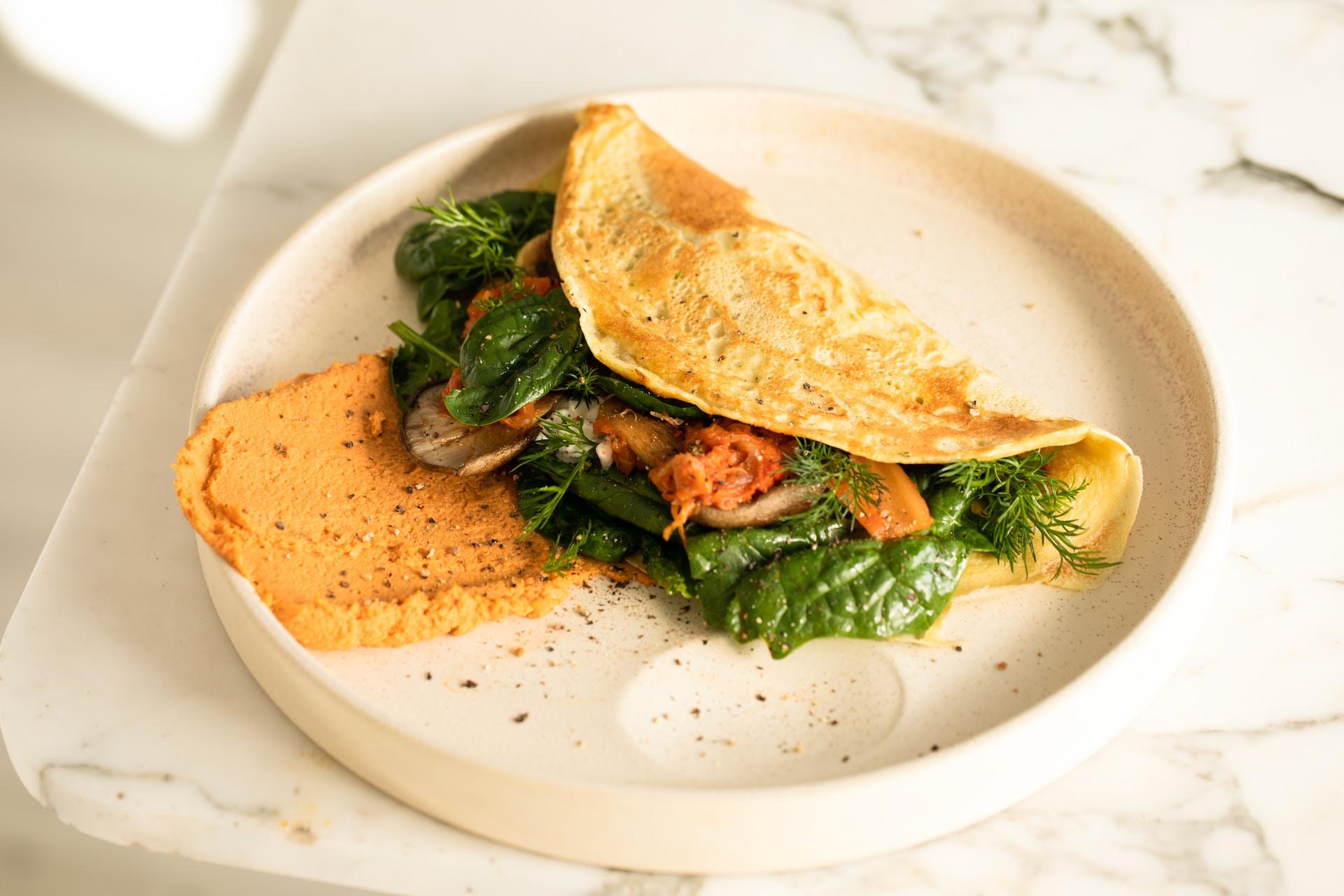 A crepe with a savoury filling.