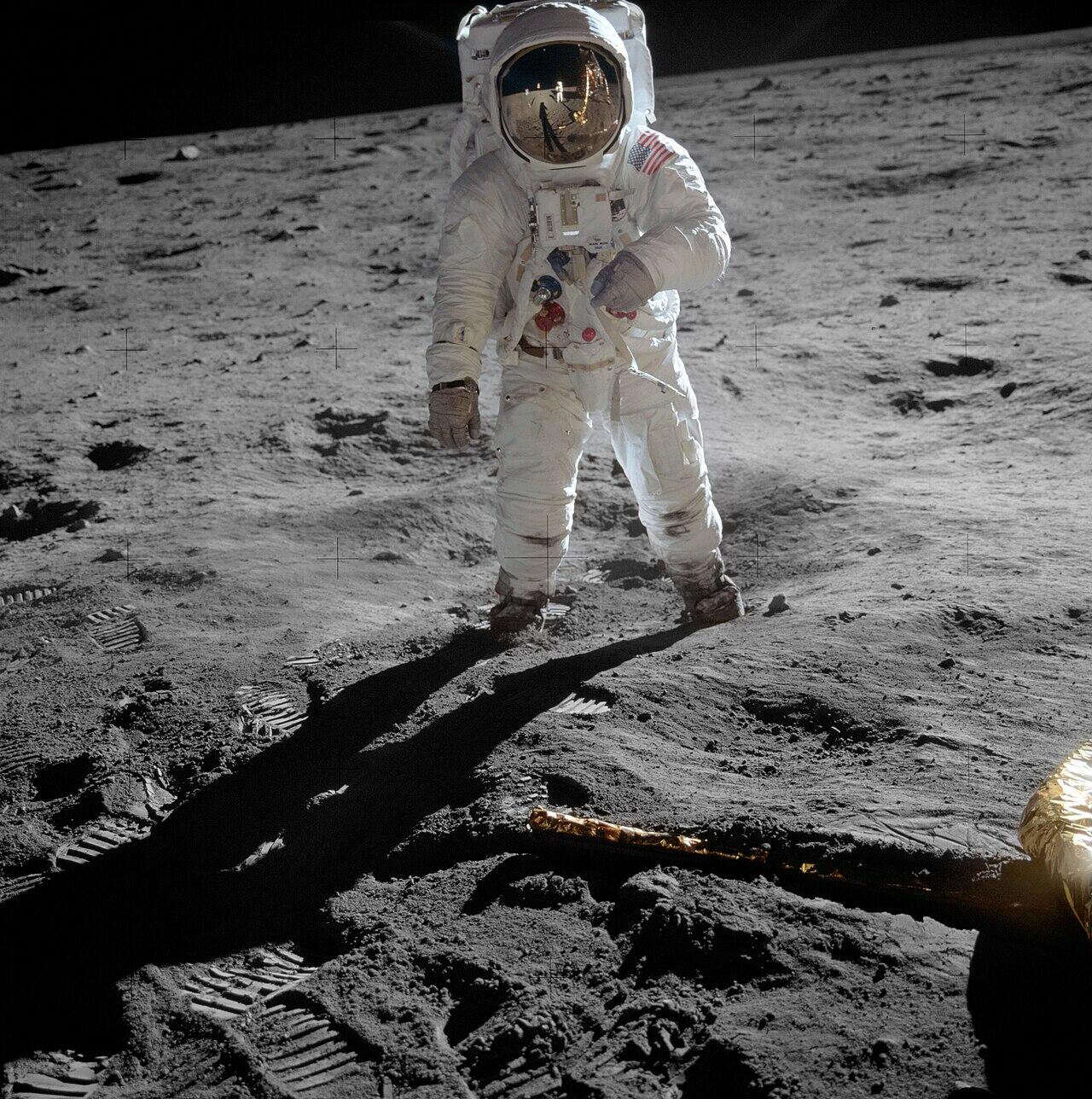 Astronaut Buzz Aldrin on the moon