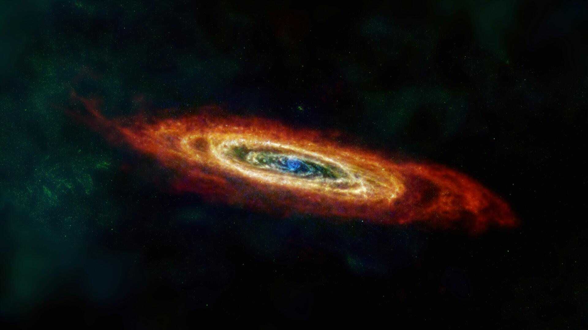 Infrared-Radio Image of the Andromeda Galaxy (M31)