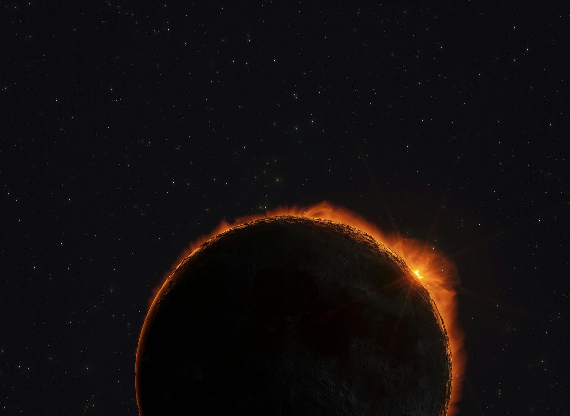 The sun showing a mass coronal ejection. 