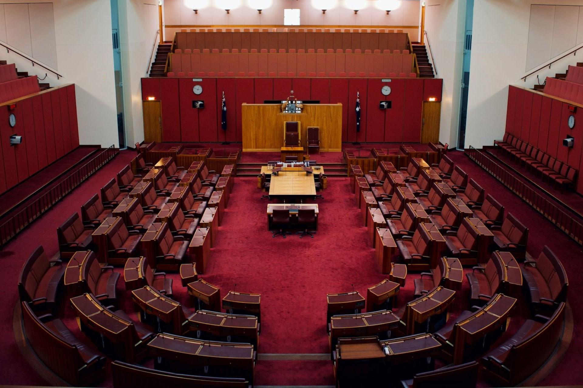 The interior of the Australian Senate.