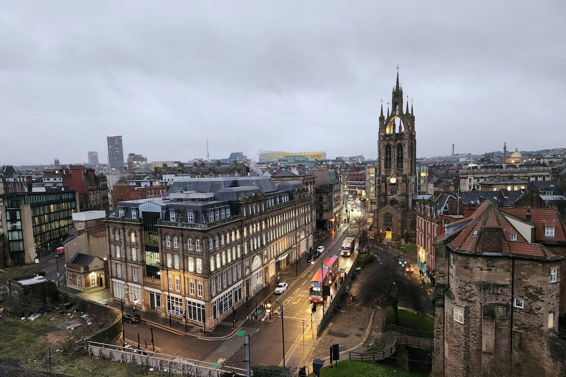 A view of Newcastle Cathedral.
