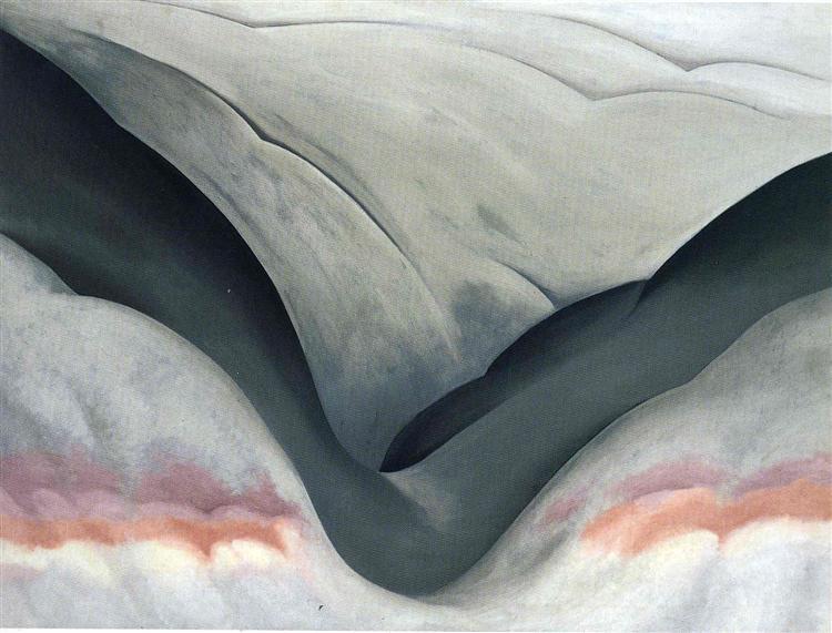 Black Place, Grey and Pink (1949) by Georgia O'Keeffe