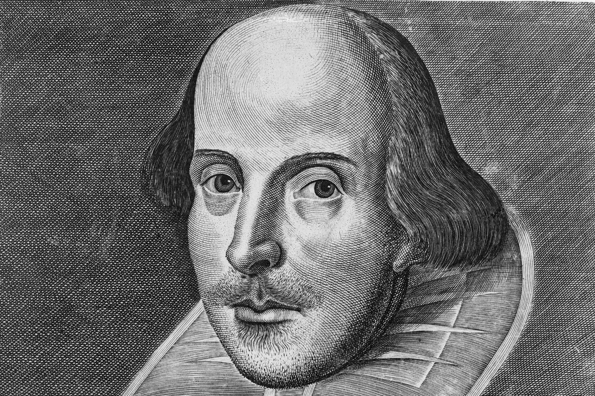 Black and white engraved portrait of a man with short hair, moustache, and Elizabethan ruff collar facing slightly to the side.