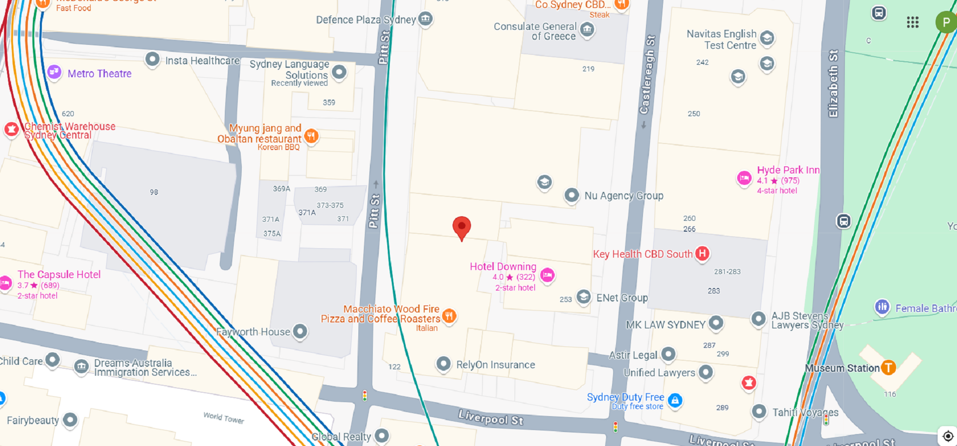 A map showing a location in Sydney.