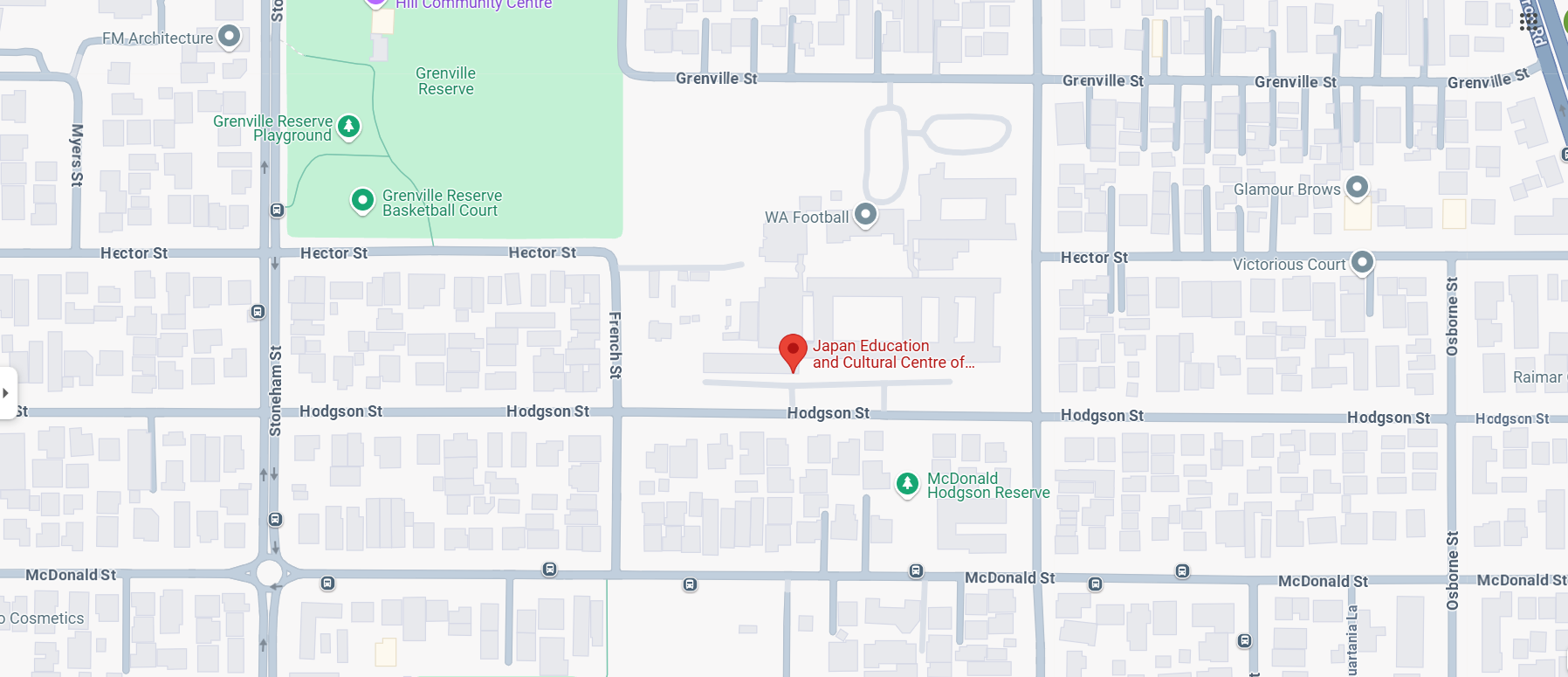 A Perth map showing a location with a red pin. 